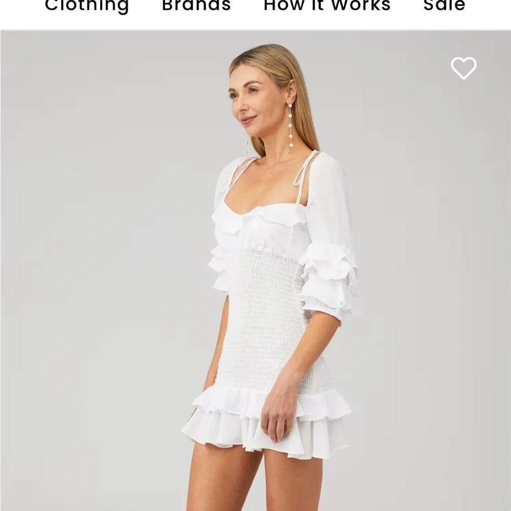 For Love And Lemons Cream Ruffle Mini Dress - Picture 4 of 5